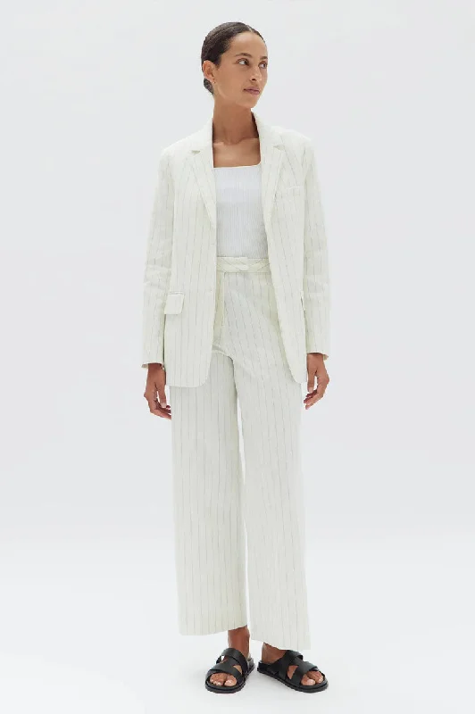 Assembly Lelia Stripe Linen Jacket - Cream