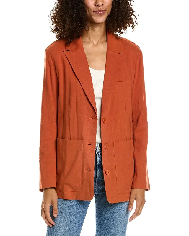 Monrow Oversized Linen-Blend Blazer