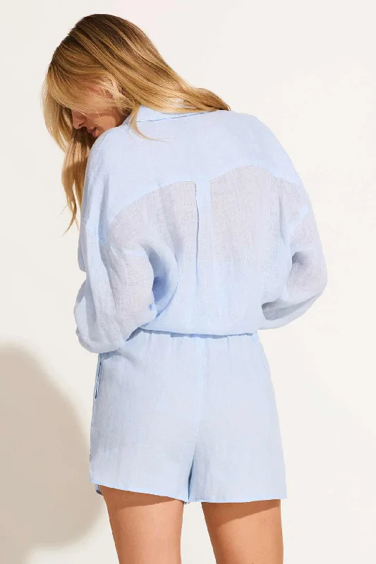 Playa Linen Boyfriend Shirt - Celeste EcoLinen