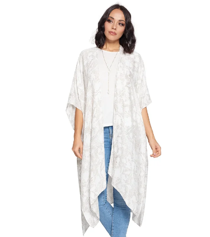 Yak & Yeti Kimono Wrap Floral Design Ivory