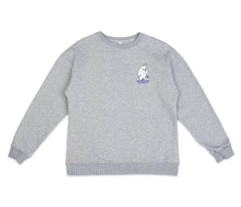 Moomintroll's Flower Crewneck College Unisex - Light Grey