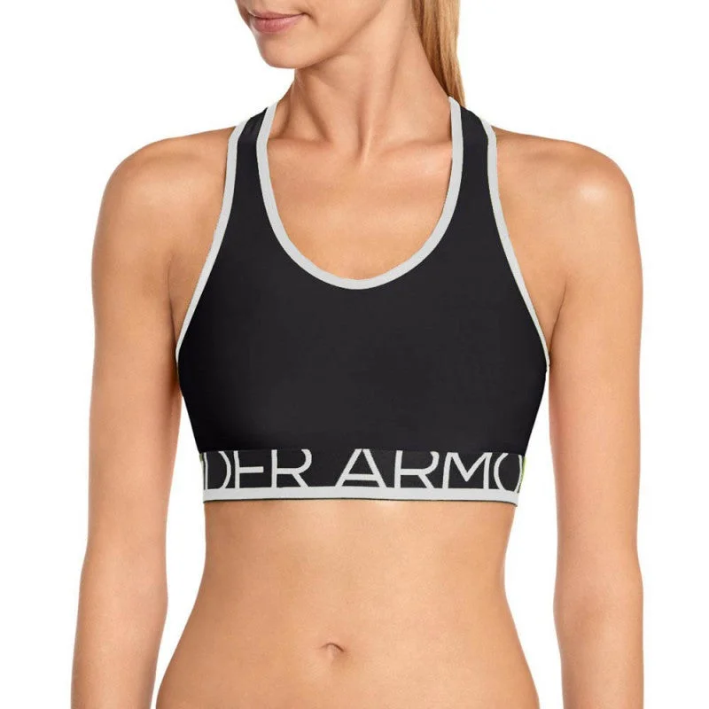 Under Armour Women's HeatGear Sports Bra (Black / White) 1236768-001