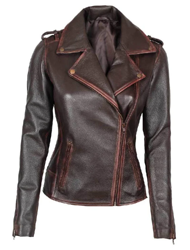 Colorado Women Distressed Brown Leather Jacket