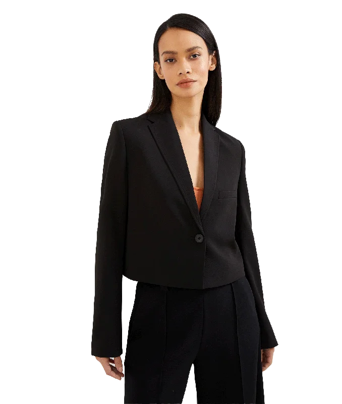 Echo Crepe Cropped Blazer - Blackout