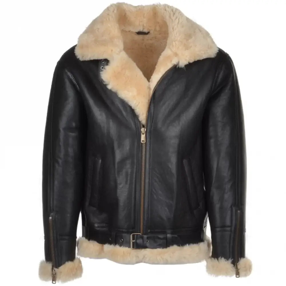 Men’s Sheepskin Flying Shearling Leather Jacket