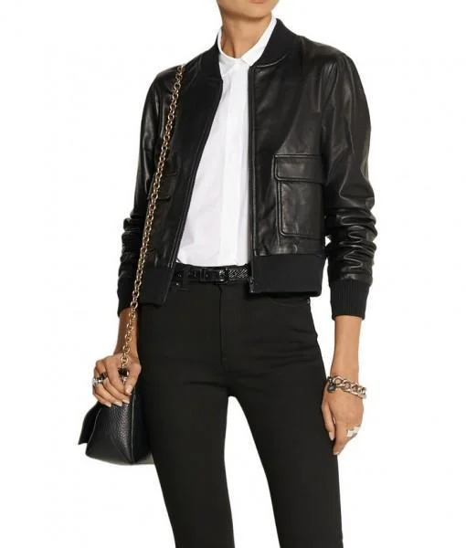 Super Barry Women Bomber Leather Jackets