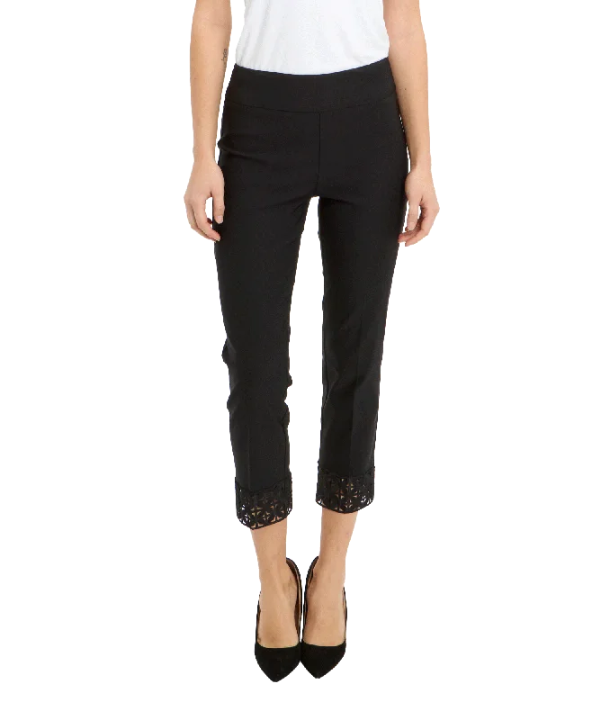 Stretch Detail Lace Pant Style - Black