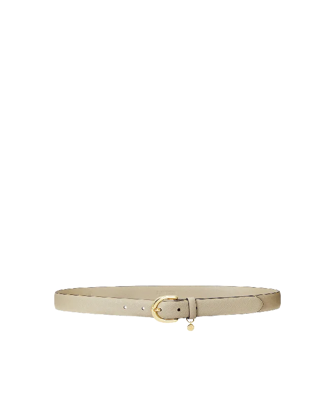 Charm Crosshatch Leather Belt - Cream