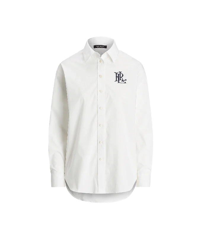 Relaxed Fit Stretch Cotton Shirt - White