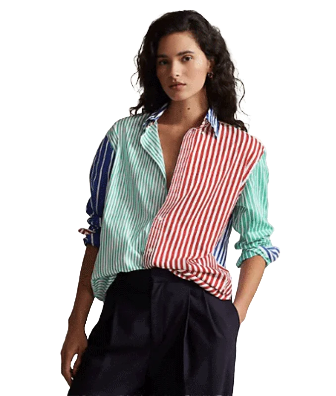 Oversize Striped Cotton Fun Shirt - Multi