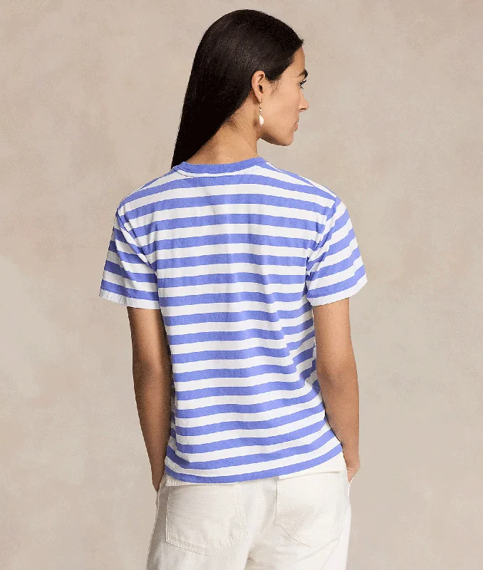 Polo Bear Striped Cotton Tee - Resort Blue/White Stripe