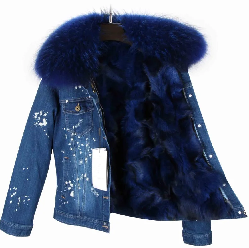 Dark Blue Denim Dark Blue Fur / S