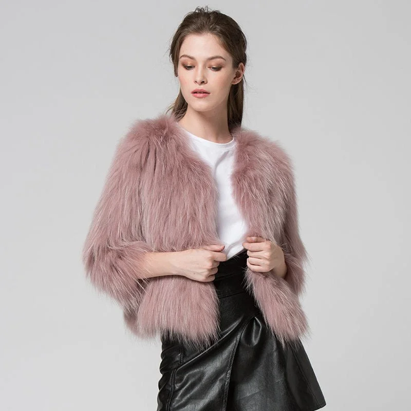 Knitted Real Fur Short Coats (Mulit-Color)