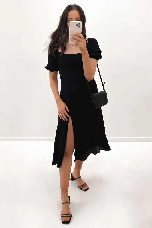 Corinne Midi Dress Black