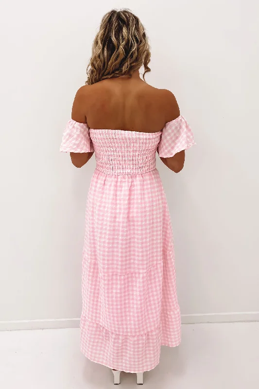 Danny Midi Dress Pink Check