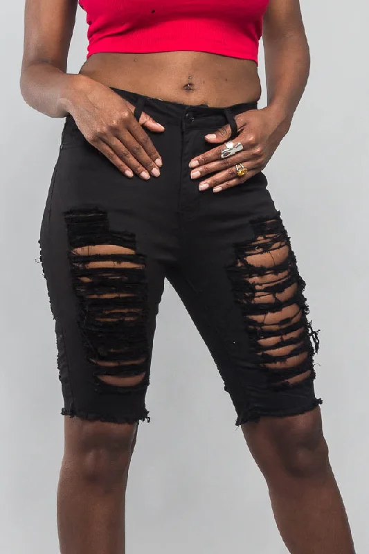 Double Sided Distressed Shorts