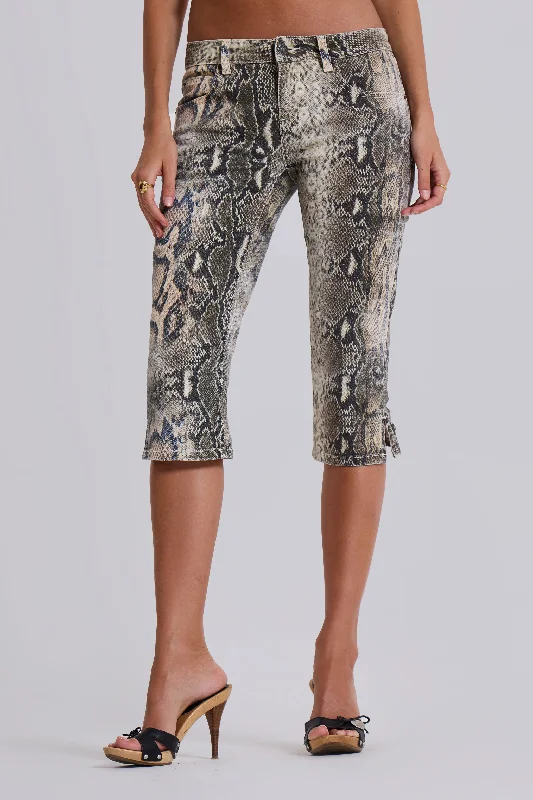 Dovimo Snakeskin Capri Jeans