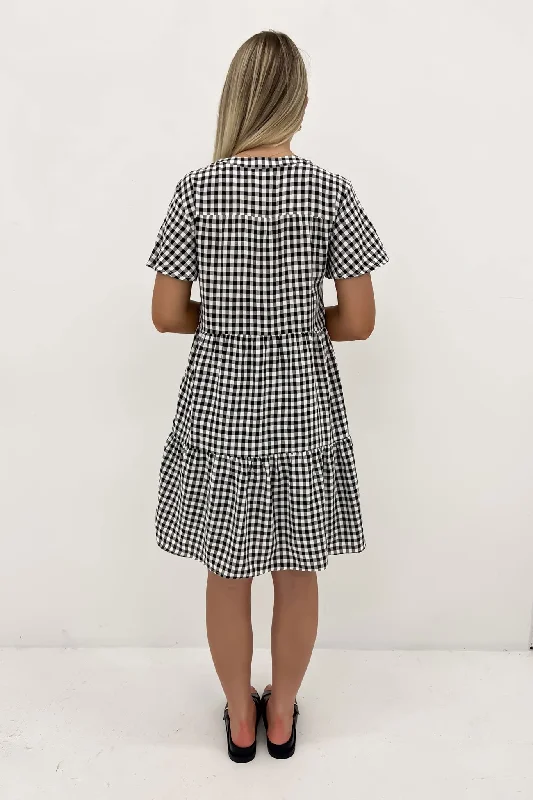 Elijah Mini Dress Black Gingham