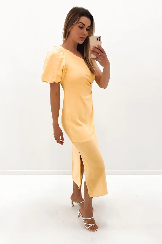 Greta Midi Dress Lemon