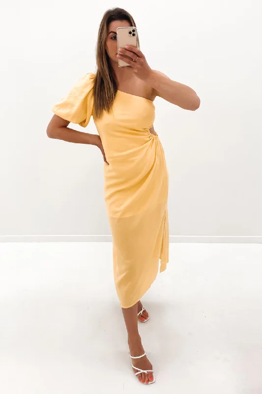 Greta Midi Dress Lemon