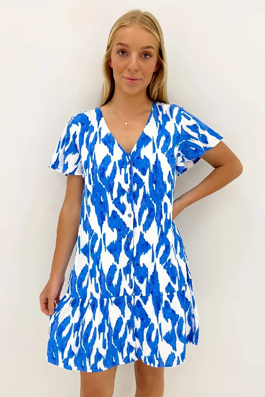 Kaiden Mini Dress Blue Lagoon