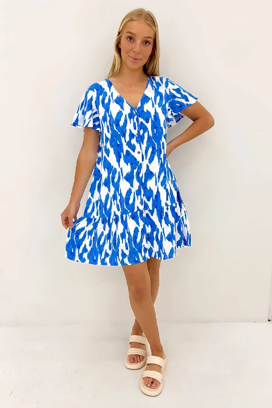 Kaiden Mini Dress Blue Lagoon