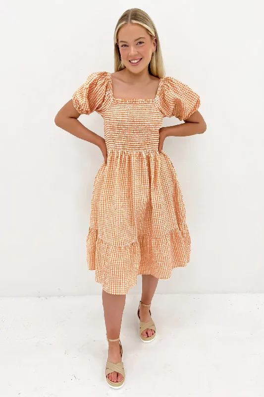 Marlee Midi Dress Mango Gingham