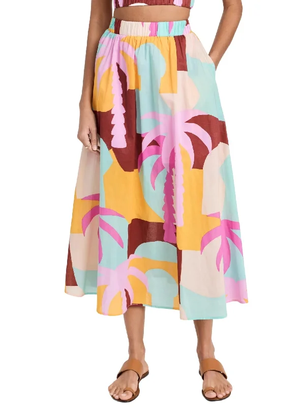 Palmera Skirt In Pastel Tropical