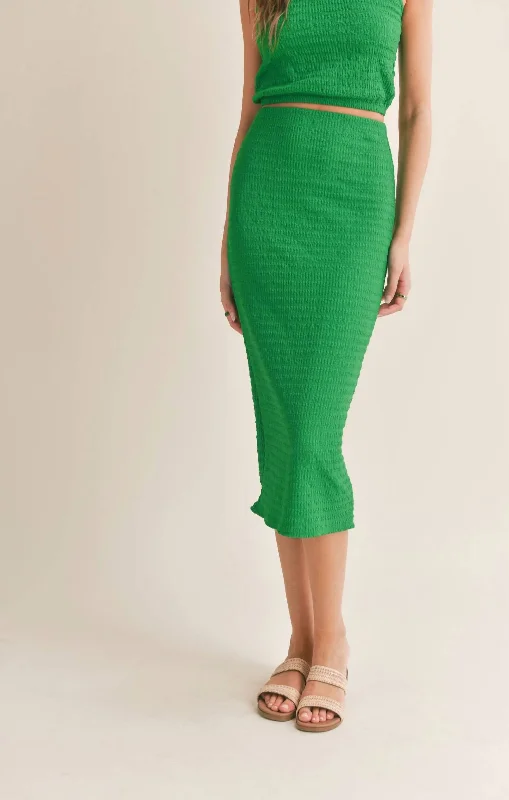 So Fresh Midi Skirt In Green