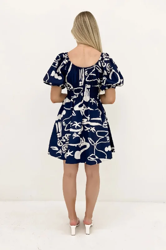 Tate Mini Dress Navy Haven