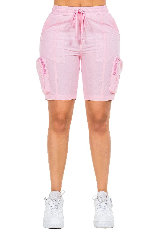 Women's Essential Nylon Side Cargo Pockets Shorts