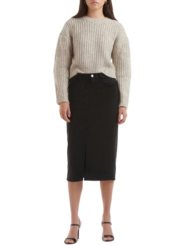 Womens Tencel Front Split Pencil Skirt