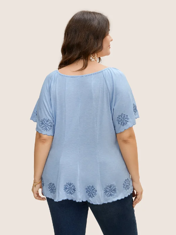 bandana-floral-embroidered-ruffle-sleeve-t-shirt