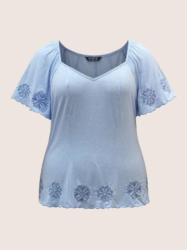 bandana-floral-embroidered-ruffle-sleeve-t-shirt