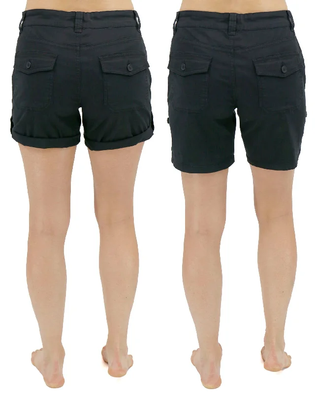 black-cargo-shorts