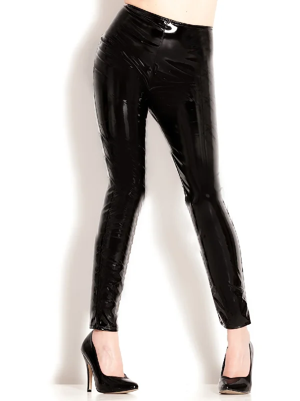 Black PVC Skin Tight Leggings