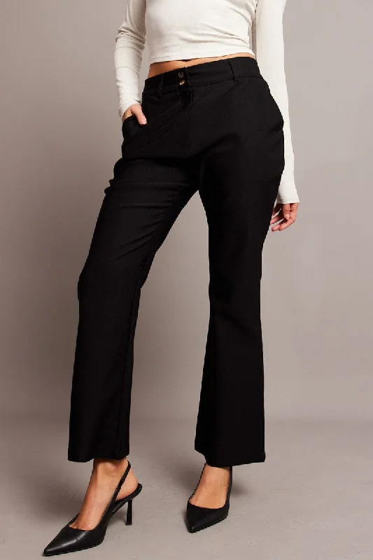 Black Slim Pants High Rise