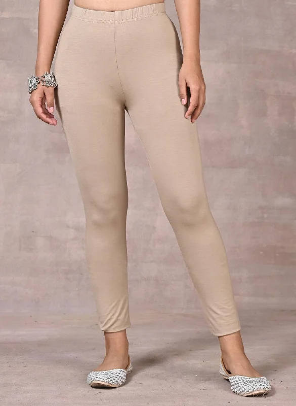 Bright Beige Plain Tight