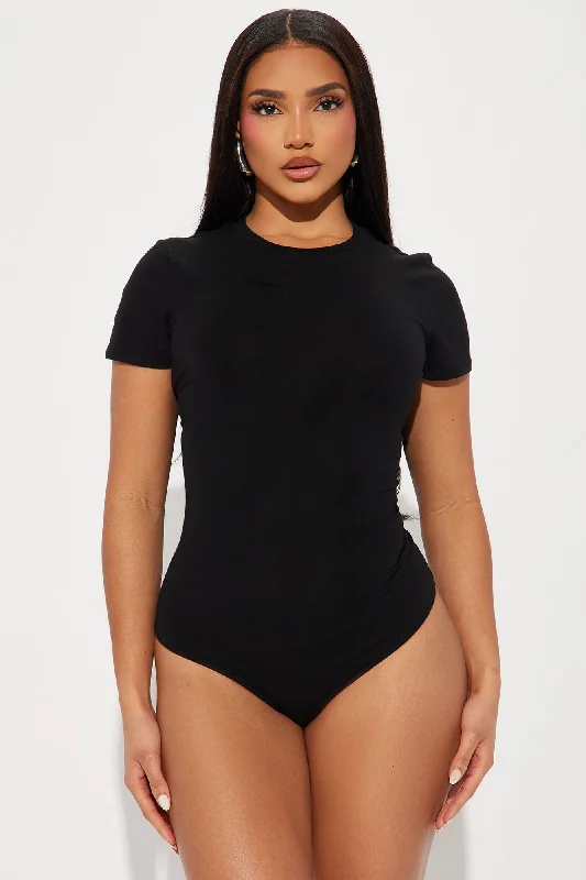 Cambria Short Sleeve Bodysuit - Black