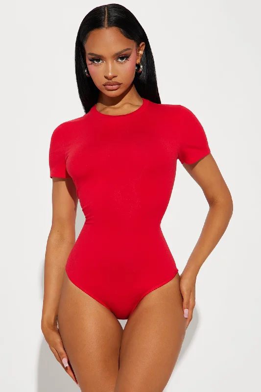 Cambria Short Sleeve Bodysuit - Red