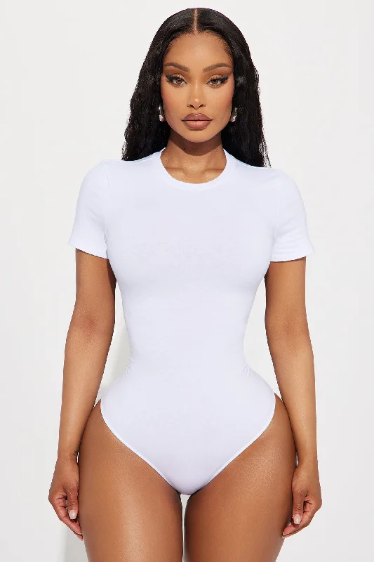 Cambria Short Sleeve Bodysuit - White