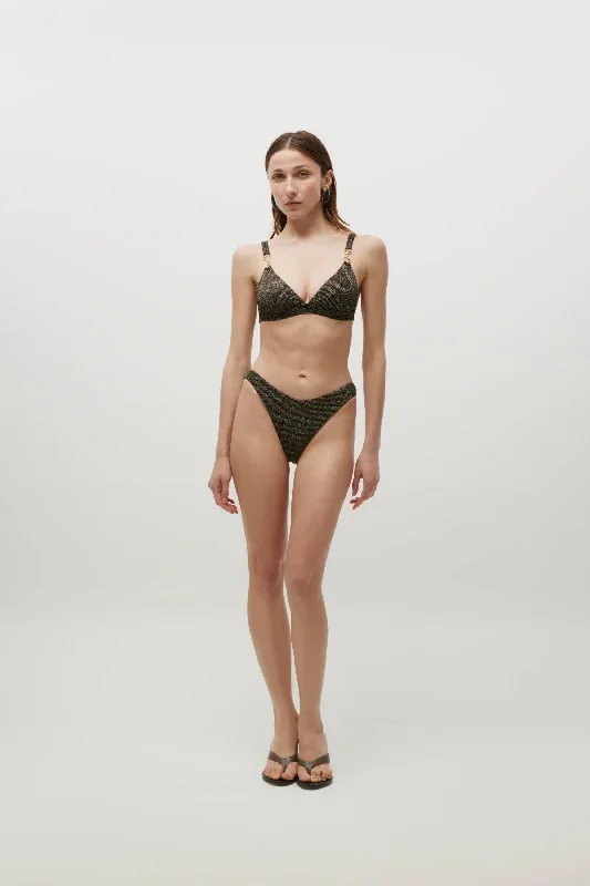 Camille Black Shiny Rib Bikini