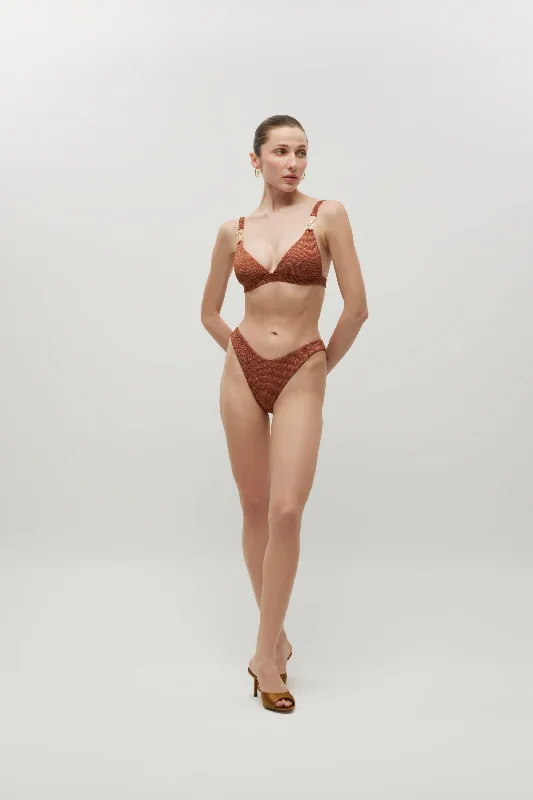 Camille Brown Shiny Rib Bikini