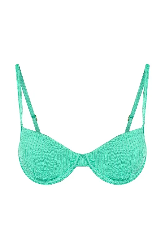 Capri Top - Turquoise Wide Rib