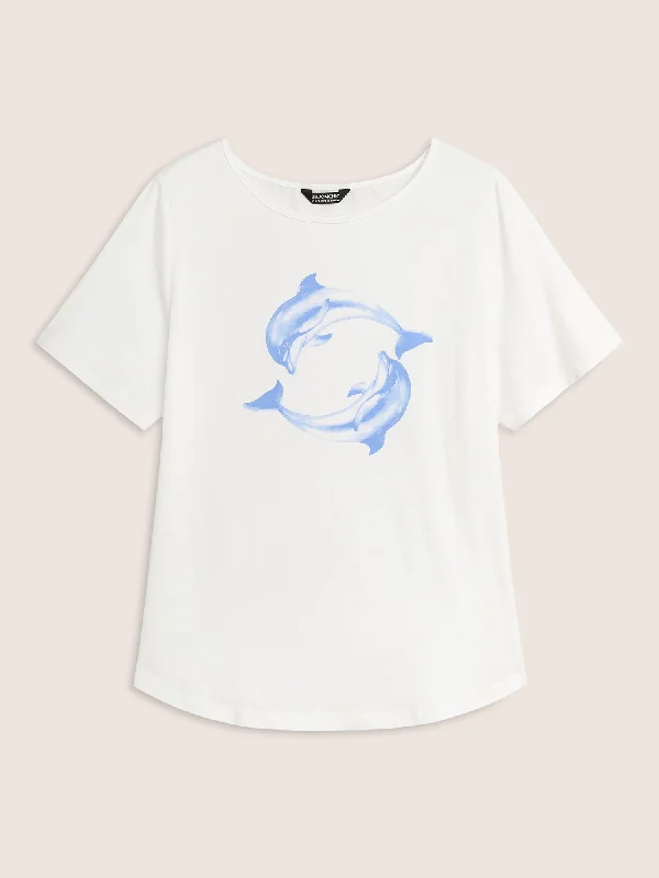 crew-neck-dolphin-print-arc-hem-t-shirt