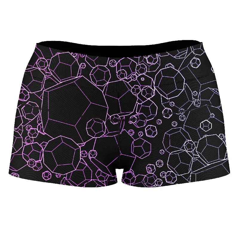 Dodecahedron Madness Cold High-Waisted Women's Shorts