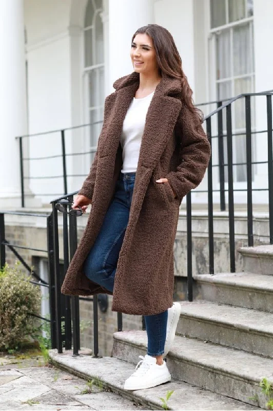 double-second-brown-longline-fur-teddy-coat