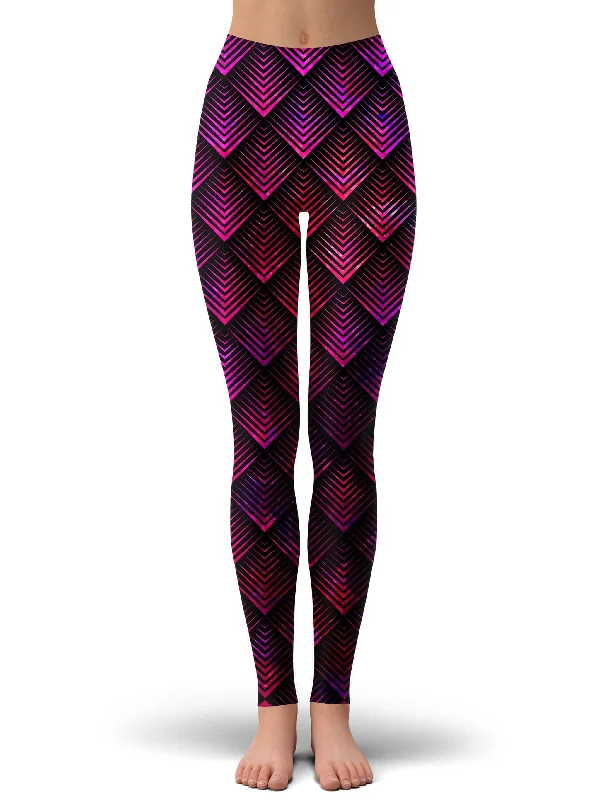 Galactic Dragon Scale Pink Foil Leggings