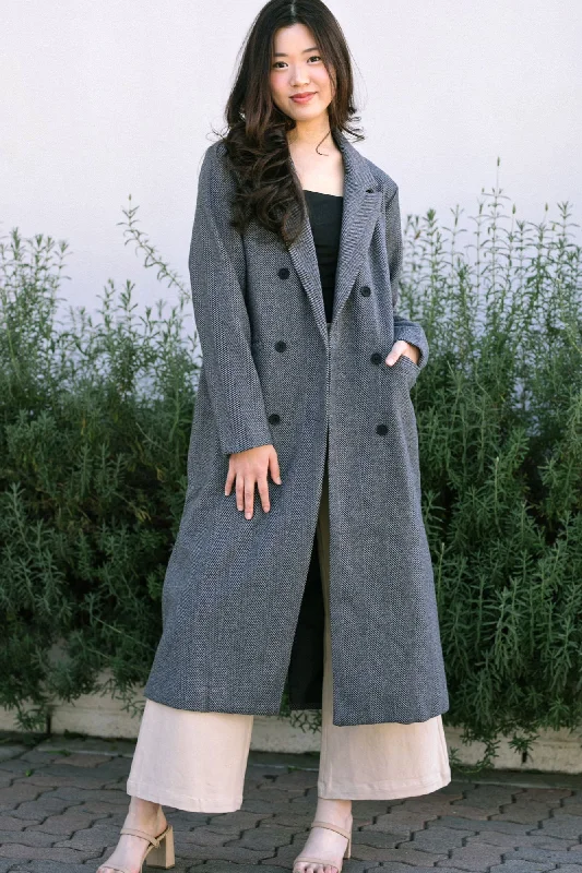 Hollis Herringbone Long Coat