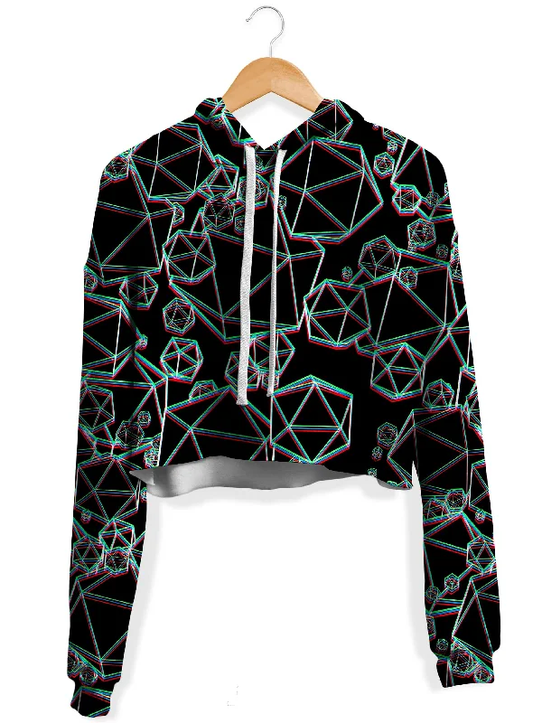 Icosahedron Madness Glitch Fleece Crop Hoodie